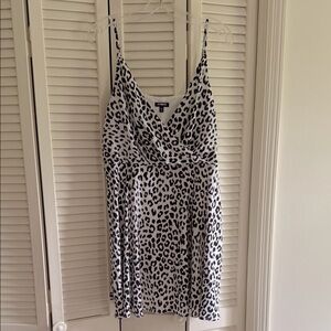 Express Black and White Animal Print Dress